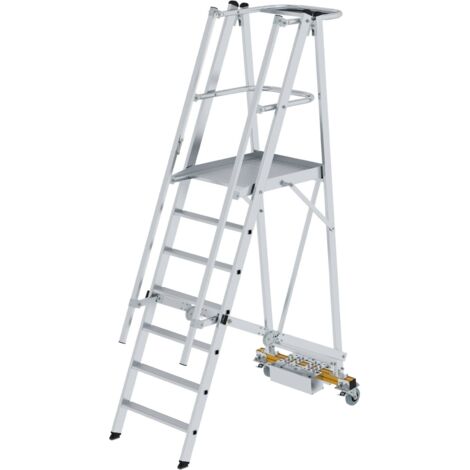 Günzburger Steigtechnik Echelle à plate-forme pliante avec châssis étroit 7 marches - 052707