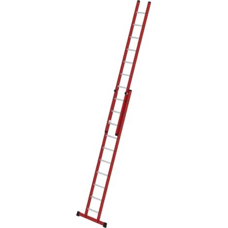 Günzburger Steigtechnik Echelle coulissante à échelons 2 pièces en PRV/alu avec traverse standard 2 x 10 échelons - 035510