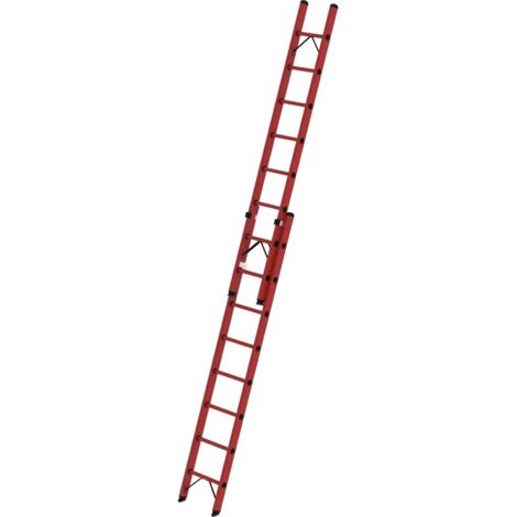 Günzburger Steigtechnik Echelle coulissante à échelons 2 pièces en PRV sans traverse 2 x 8nombre de barreaux - 036108