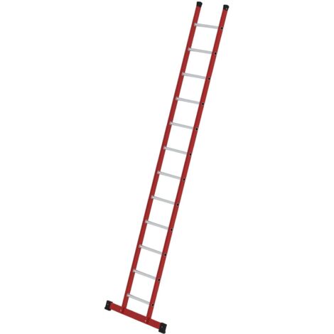 Günzburger Steigtechnik Échelle simple à échelons en PRV/alu avec traverse 12nombre de barreaux - 035312