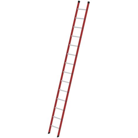 Günzburger Steigtechnik Échelle simple à échelons PRV/Alu sans traverse 14nombre de barreaux - 035014
