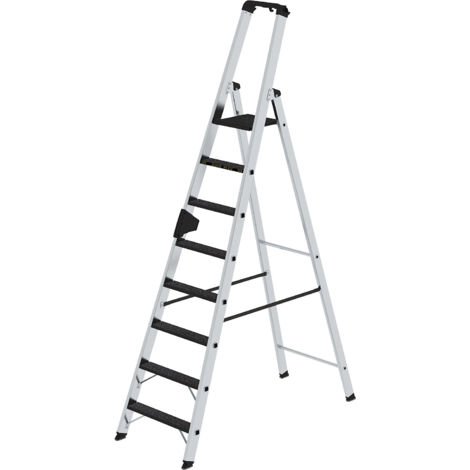 Günzburger Steigtechnik Escabeau à marches 250 kg accès unilatéral avec clip-step R13 8 marches - 042708