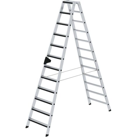 Günzburger Steigtechnik Escabeau à marches accessible des deux côtés avec clip-step relax 2 x 12 marches - 042224