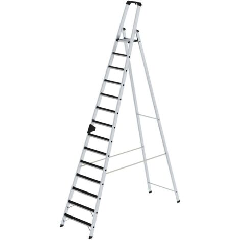 Günzburger Steigtechnik Escabeau à marches accessible d'un côté avec clip-step 14 marches - 041514