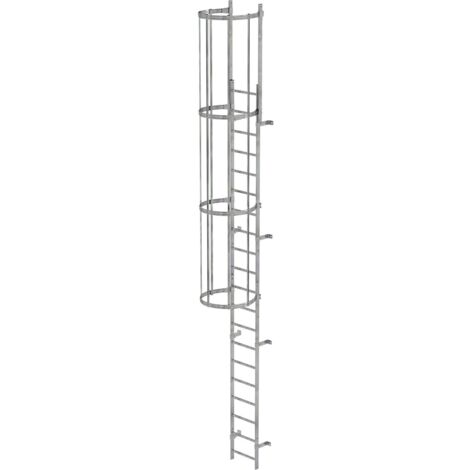 Günzburger Steigtechnik Escabeau à une marche avec protection dorsale (construction) Acier galvanisé 6,8 m - 0520105