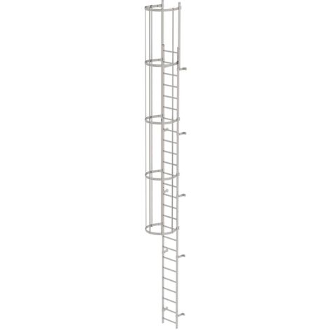 Günzburger Steigtechnik Escabeau à une marche avec protection dorsale (construction) Acier inoxydable 8,48 m - 530115