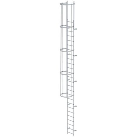 Günzburger Steigtechnik Escabeau à une marche avec protection dorsale (construction) aluminium anodisé 8,48 m - 500115