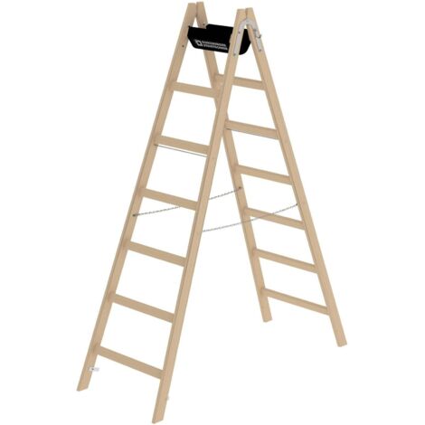 Günzburger Steigtechnik Escabeau en bois 2 x 7nombre de barreaux - 033214