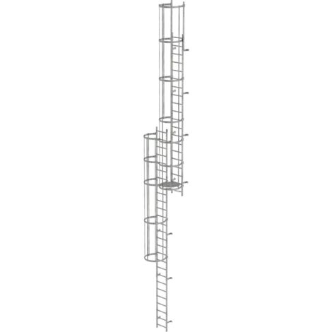 Günzburger Steigtechnik Escabeau multidirectionnel avec protection dorsale (échelle de secours) acier galvanisé 12,12 m - 520230