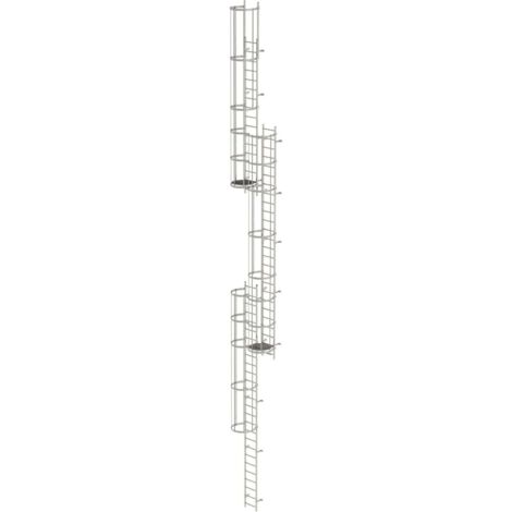 Günzburger Steigtechnik Escabeau multidirectionnel avec protection dorsale (échelle de secours) Acier inoxydable 16,32 m - 530250