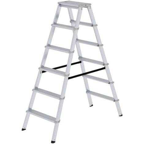 Günzburger Steigtechnik ML Stufen-Stehleiter beidseitig begehbar 2x6 Stufen - 011236