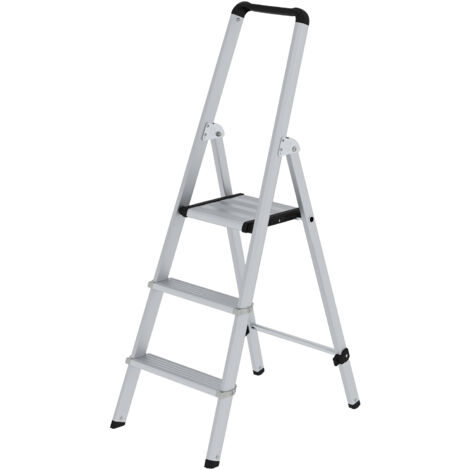 Günzburger Steigtechnik ML Stufen-Stehleiter einseitig begehbar Aluminium eloxiert 3 Stufen - 011253