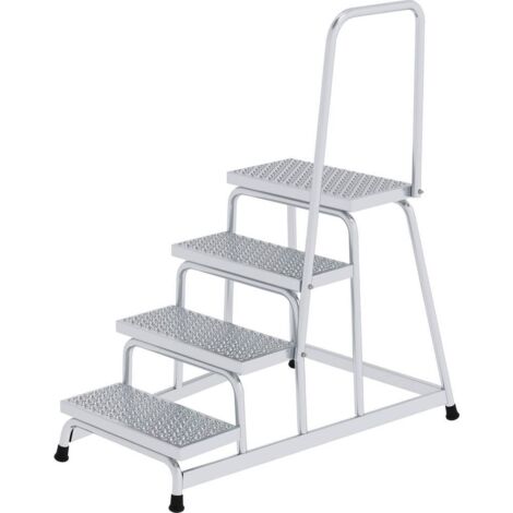 Günzburger Steigtechnik Plate-forme de travail fixe R13 avec main courante 4 marches - 051037
