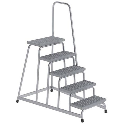 Günzburger Steigtechnik Plate-forme de travail fixe R13 avec main courante 5 marches - 051038