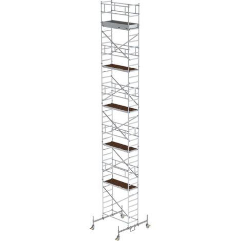 Günzburger Steigtechnik Rollgerüst 0,75 x 1,8 m mit Fahrbalken Plattformhöhe 10,45 m - 154045