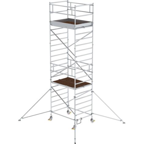 Günzburger Steigtechnik Rollgerüst 1,35 x 1,8 m mit Ausleger &amp Doppel-Plattform Plattformhöhe 5,35 m - 167535