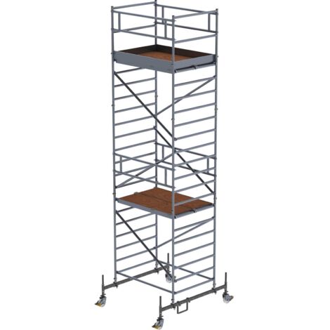 Günzburger Steigtechnik Rollgerüst 1,35 x 1,8 m mit Fahrbalken &amp Doppel-Plattform Plattformhöhe 5,45 m  - 173535