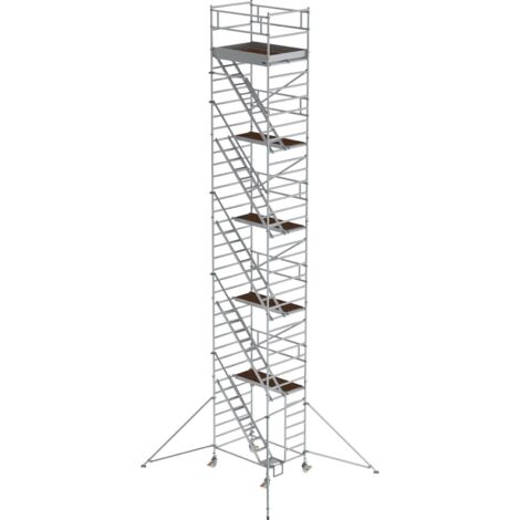 Günzburger Steigtechnik Rollgerüst 1,35 x 1,8 m mit Schrägaufstiegen &amp Ausleger Plattformhöhe 10,35 m - 167500