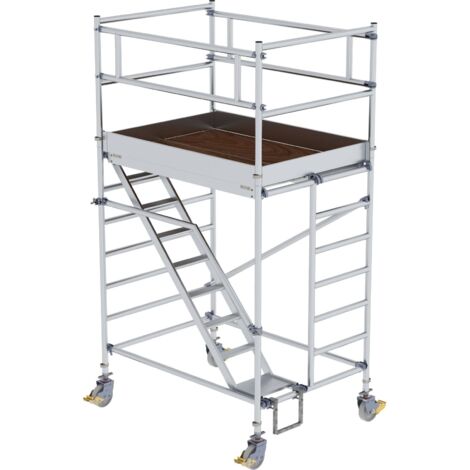 Günzburger Steigtechnik Rollgerüst 1,35 x 1,8 m mit Schrägaufstiegen Plattformhöhe 2,35 m - 167100