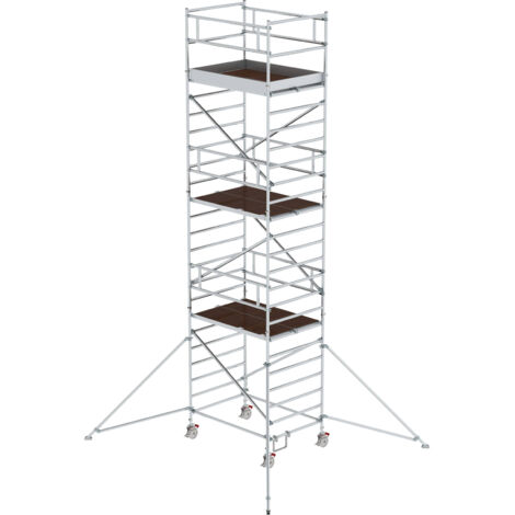 Günzburger Steigtechnik Rollgerüst 1,35 x 1,80 m mit Ausleger & Doppel-Plattform Plattformhöhe 6,35 m