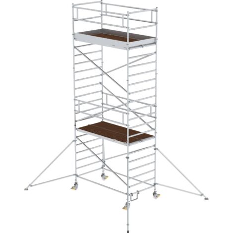 Günzburger Steigtechnik Rollgerüst 1,35 x 2,45 m mit Ausleger &amp Doppel-Plattform Plattformhöhe 5,35 m - 168535