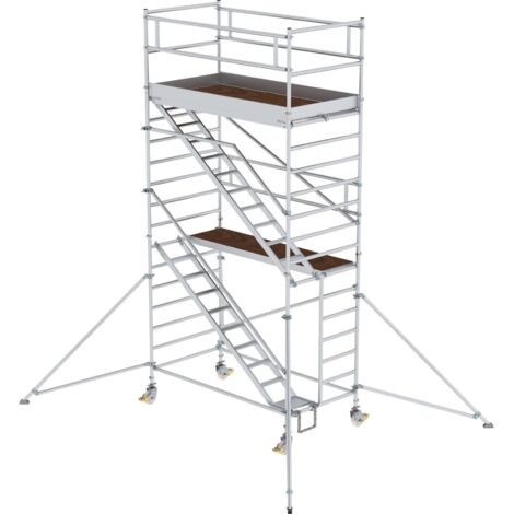Günzburger Steigtechnik Rollgerüst 1,35 x 2,45 m mit Schrägaufstiegen &amp Ausleger Plattformhöhe 4,35 m - 167210