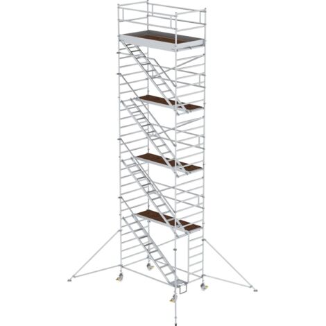 Günzburger Steigtechnik Rollgerüst 1,35 x 2,45 m mit Schrägaufstiegen &amp Ausleger Plattformhöhe 8,35 m - 167410