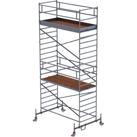 Günzburger Steigtechnik Rollgerüst 1,35 x 3 m mit Fahrbalken und Doppel-Plattform Plattformhöhe 5,45 m - 175535