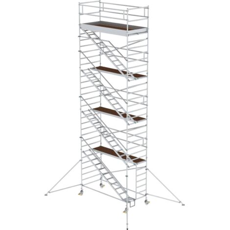Günzburger Steigtechnik Rollgerüst 1,35 x 3 m mit Schrägaufstiegen &amp Ausleger Plattformhöhe 8,35 m - 167420