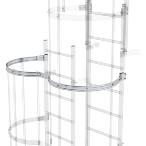 Günzburger Steigtechnik Rückenschutzbügel versetzte Ausführung Aluminium blank - 062963