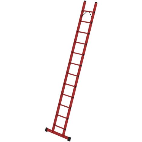 Günzburger Steigtechnik Sprossen-Anlegeleiter GFK mit Traverse 12 Sprossen - 036812