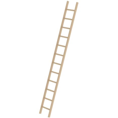 Günzburger Steigtechnik Sprossen-Anlegeleiter Holz ohne Traverse 12 Sprossen - 033112