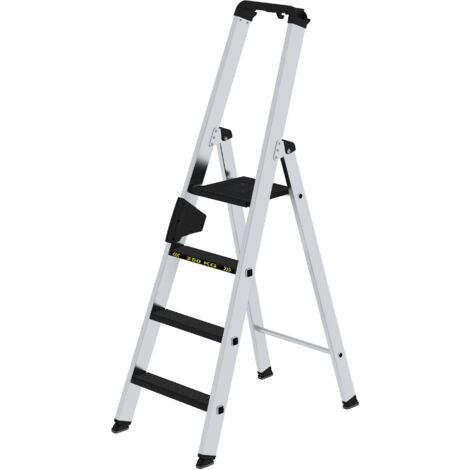Günzburger Steigtechnik Stufen-Stehleiter 250 kg einseitig begehbar mit clip-step R13 4 Stufen - 042704