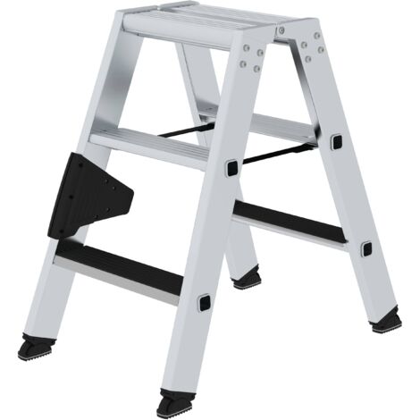Günzburger Steigtechnik Stufen-Stehleiter beidseitig begehbar mit clip-step 2 x 3 Stufen - 041603