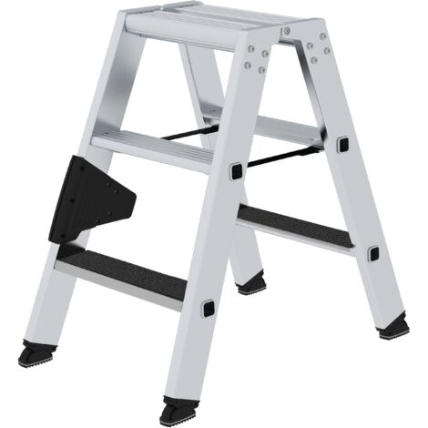 Günzburger Steigtechnik Stufen-Stehleiter beidseitig begehbar mit clip-step R13 2 x 3 Stufen - 041636