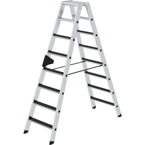 Günzburger Steigtechnik Stufen-Stehleiter beidseitig begehbar mit clip-step R13 2 x 8 Stufen - 041641