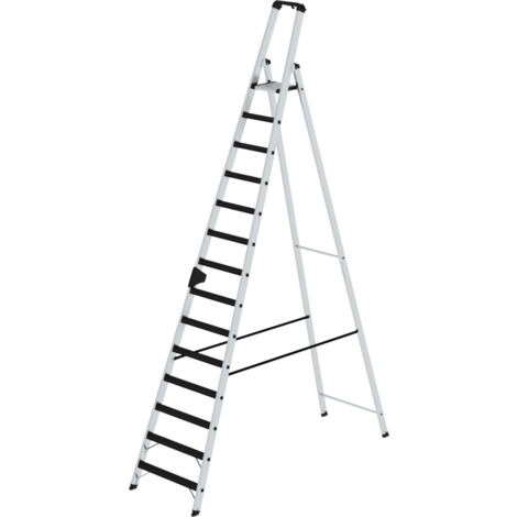 Günzburger Steigtechnik Stufen-Stehleiter einseitig begehbar mit clip-step 14 Stufen - 041514