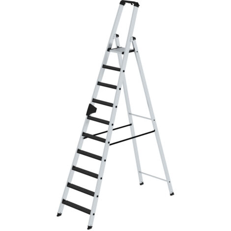 Günzburger Steigtechnik Stufen-Stehleiter einseitig begehbar mit clip-step R13 10 Stufen - 041630