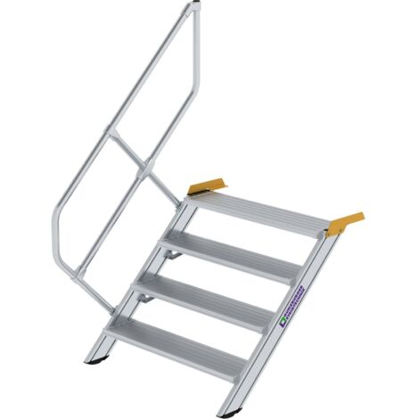 Günzburger Steigtechnik Treppe 45° Stufenbreite 1.000 mm 4 Stufen Aluminium geriffelt - 600344