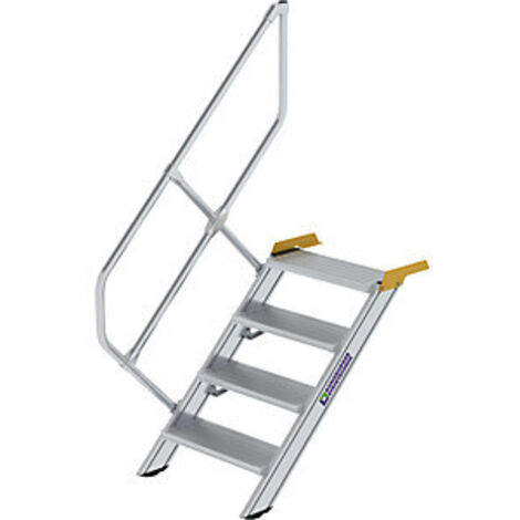 Günzburger Steigtechnik Treppe 45° Stufenbreite 600 mm 4 Stufen Aluminium geriffelt - 600244