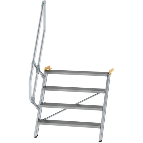 Günzburger Steigtechnik Treppe 60° Stufenbreite 1.000 mm 4 Stufen Aluminium geriffelt - 600324