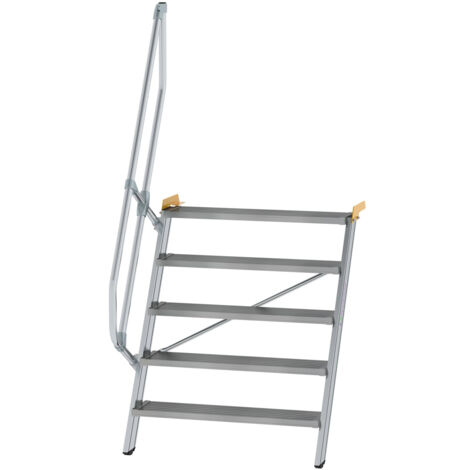 Günzburger Steigtechnik Treppe 60° Stufenbreite 1.000 mm 5 Stufen Aluminium geriffelt - 600325