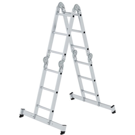 Günzburger Steigtechnik Vielzweckleiter 4tlg. mit nivello-Traverse 4 x 3 Sprossen - 031312