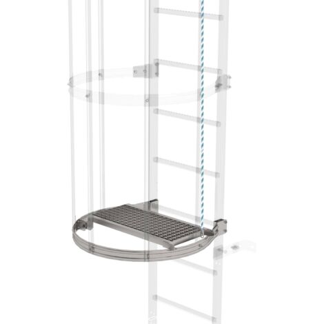 Günzburger Steigtechnik Zwischenplattform klappbar 600 x 300 mm Edelstahl - 068960