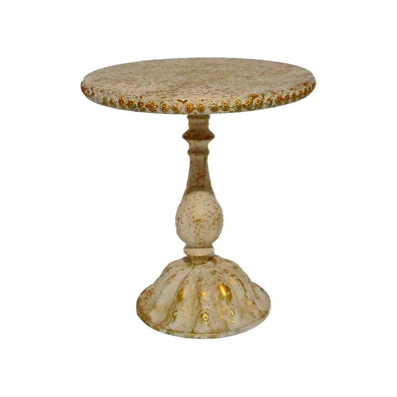 Guéridon fer patiné 40x40x44cm