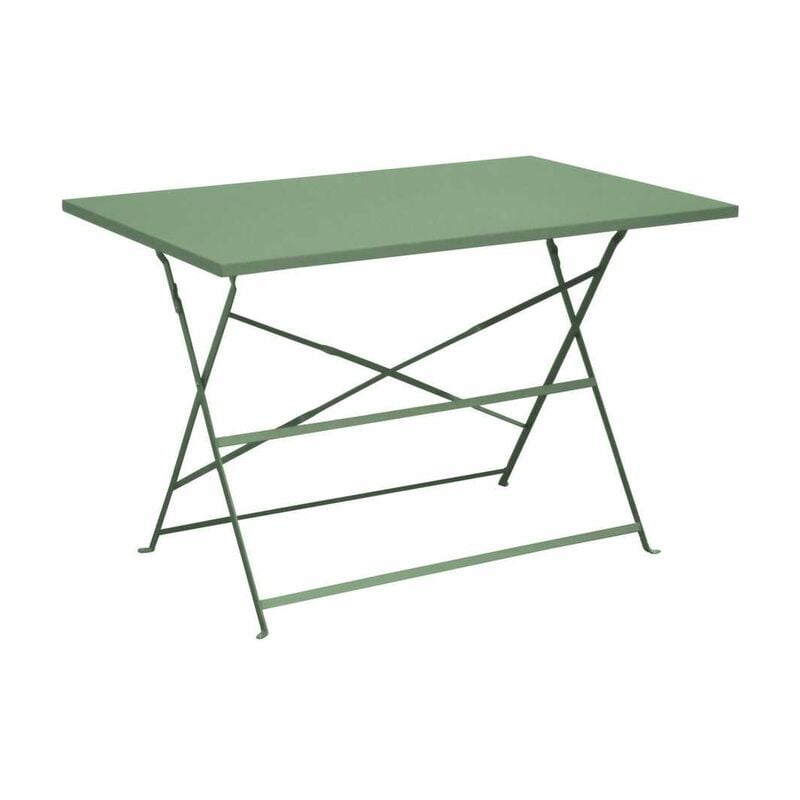 Proloisirs - Guéridon Cuba rectangulaire - 110 x 70 cm - amande - graphite