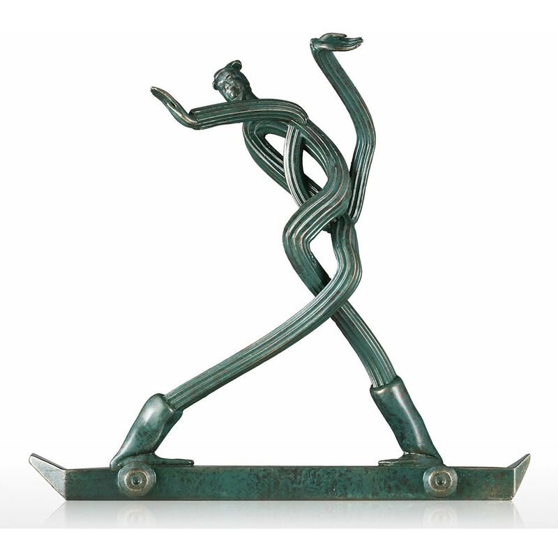

Tooarts - Guerrero de terracota: skater Tomfeel Escultura de fibra de vidrio Decoracion del hogar Diseno original Guerrero de terracota