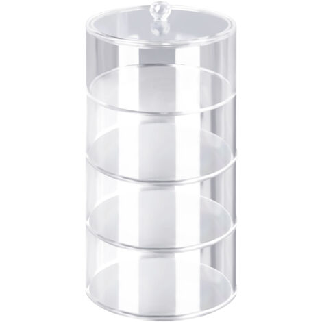Gürtelorganizer aus transparentem Acryl, stapelbar in 4 Ebenen mit Magnetverschluss, Durchmesser 14 cm, zur Aufbewahrung und Präsentation.