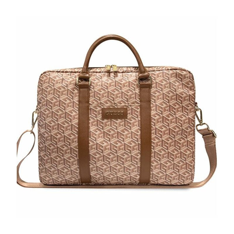 Guess GCube Stripes Computer Bag - Sac pour ordinateur portable 16' (Marron)