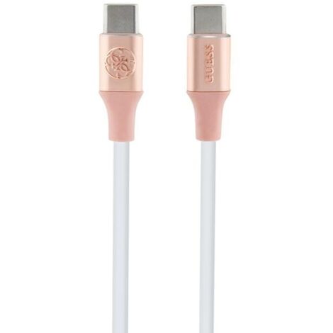 Guess USBC auf USBC Kabel 15m Silikon Schnellladekabel rosa